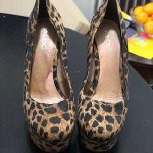 Aldo Cheetah Print Wedges